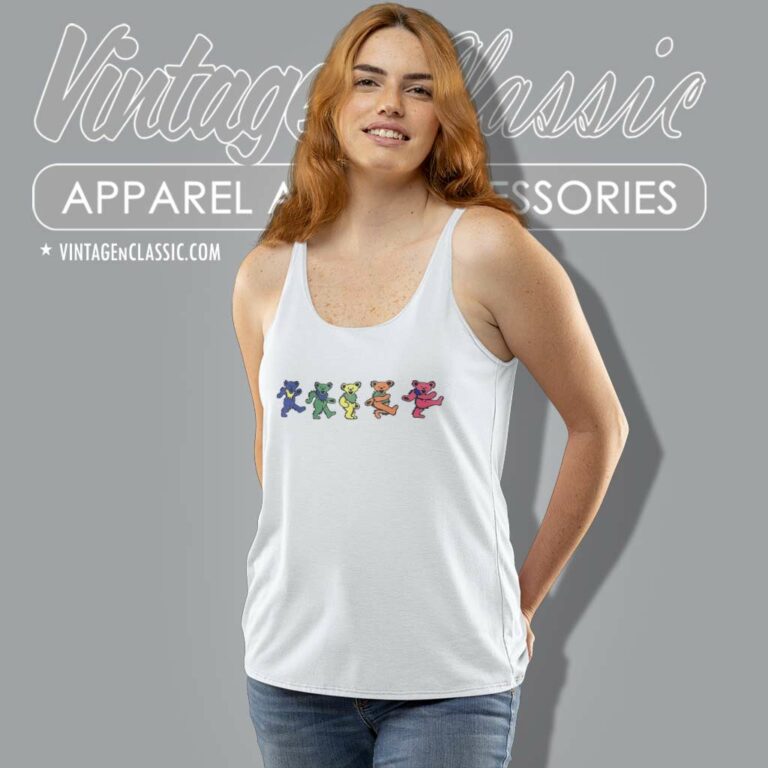 Grateful Dead Dancing Bears Tank Top Racerback Grateful Dead Dancing Bears Tank Top Racerback
