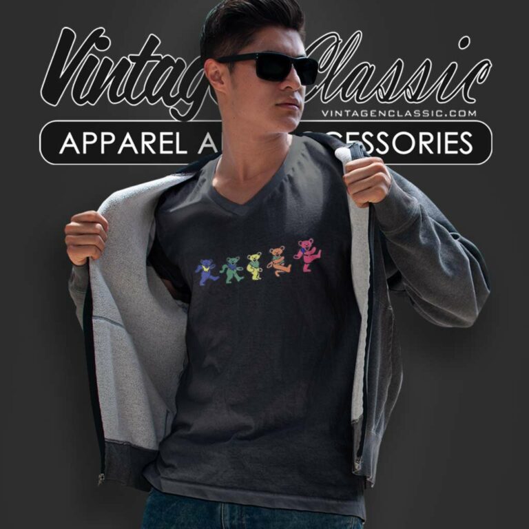 Grateful Dead Dancing Bears V Neck TShirt Grateful Dead Dancing Bears V Neck TShirt