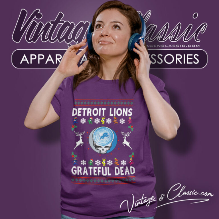 Grateful Dead Detroit Lions Ugly Christmas Women T Shirt Grateful Dead Detroit Lions Ugly Christmas Women T Shirt