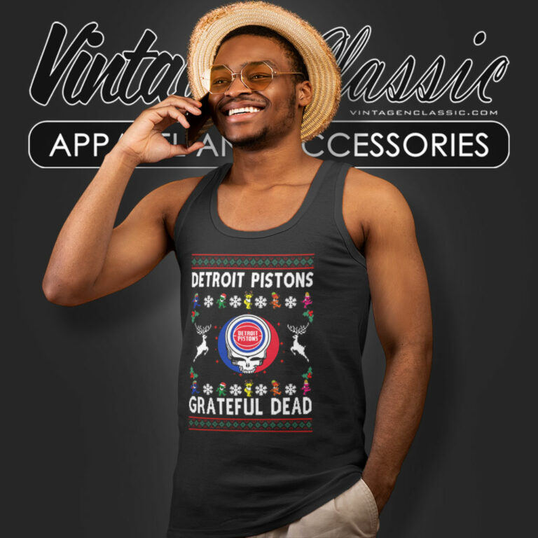 Grateful Dead Detroit Pistons Ugly Christmas Tank Top Racerback Grateful Dead Detroit Pistons Ugly Christmas Tank Top Racerback