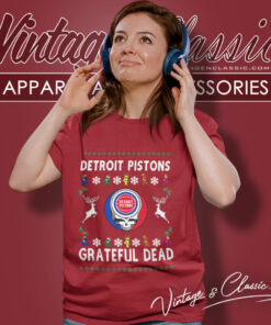Grateful Dead Detroit Pistons Ugly Christmas Women T Shirt