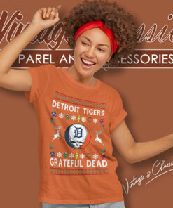 Grateful Dead Detroit Tigers Ugly Christmas Women T Shirt