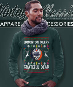 Grateful Dead Edmonton Oilers Ugly Christmas Long Sleeve Tee