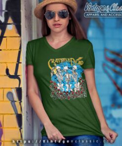 Grateful Dead Flowers V Neck TShirt