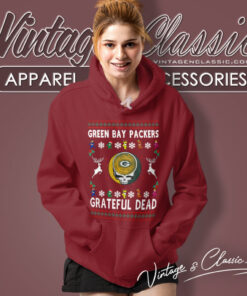 Grateful Dead Green Bay Packers Ugly Christmas Hoodie