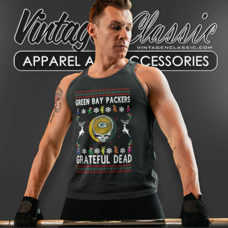 Grateful Dead Green Bay Packers Ugly Christmas Tank Top Racerback Grateful Dead Green Bay Packers Ugly Christmas Tank Top Racerback