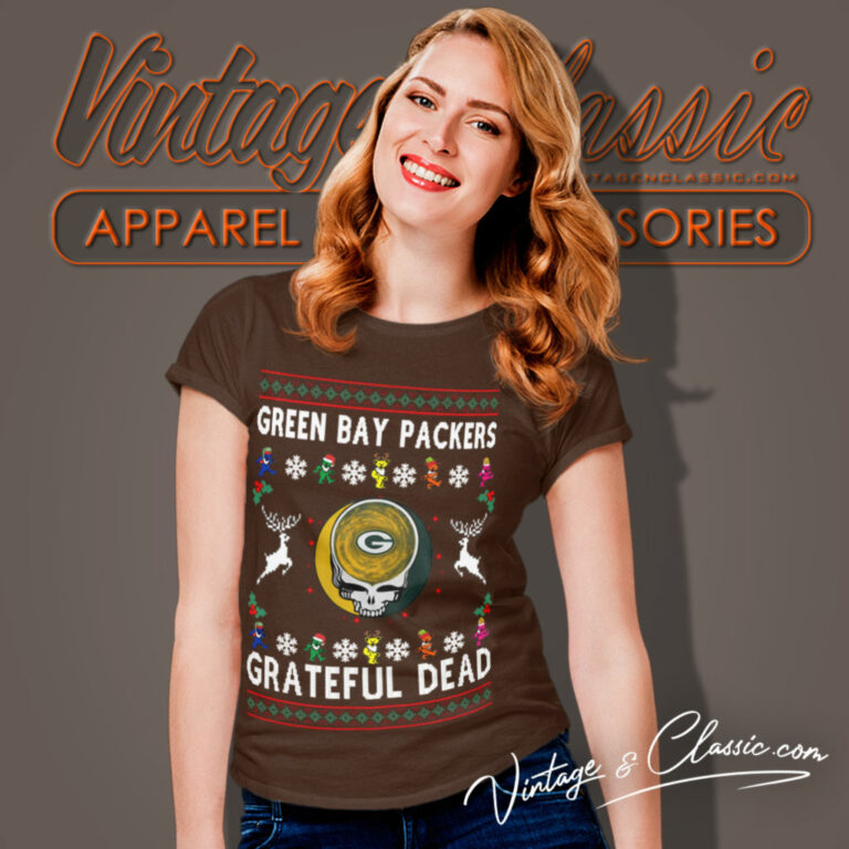 Grateful Dead Green Bay Packers Ugly Christmas Women T Shirt Grateful Dead Green Bay Packers Ugly Christmas Women T Shirt