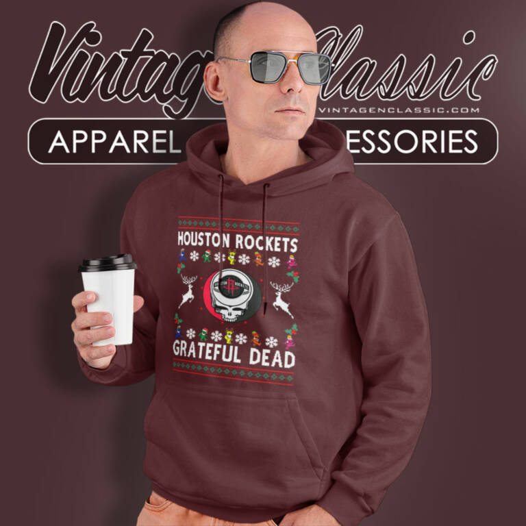 Grateful Dead Houston Rockets Ugly Christmas Hoodie Grateful Dead Houston Rockets Ugly Christmas Hoodie