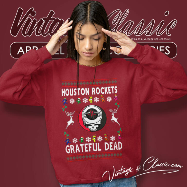 Grateful Dead Houston Rockets Ugly Christmas Sweatshirt Grateful Dead Houston Rockets Ugly Christmas Sweatshirt