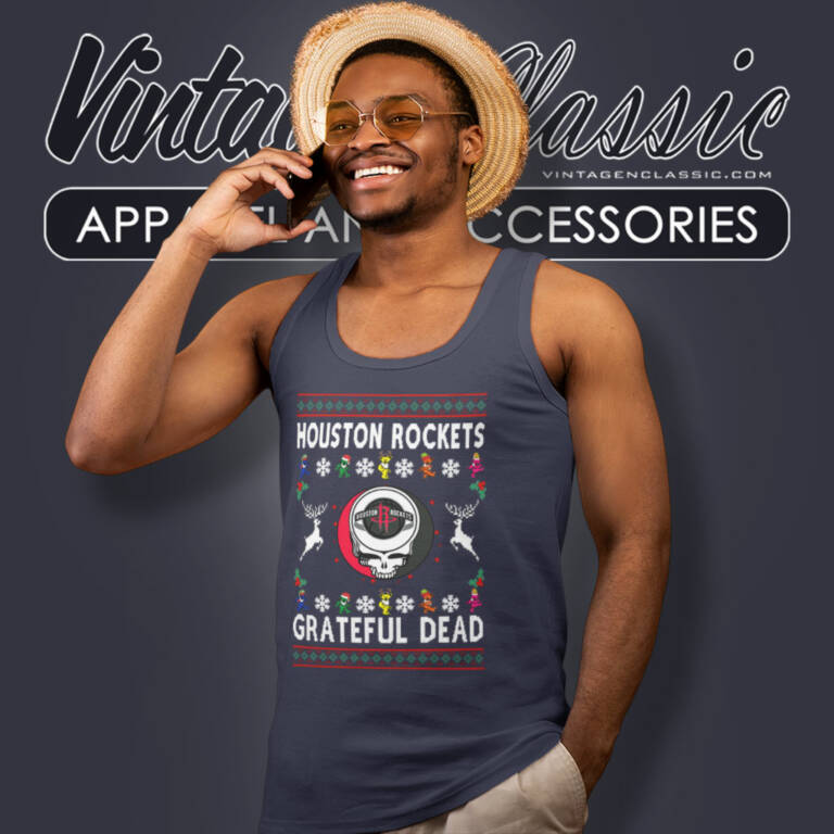 Grateful Dead Houston Rockets Ugly Christmas Tank Top Racerback Grateful Dead Houston Rockets Ugly Christmas Tank Top Racerback
