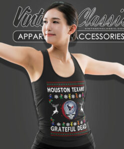 Grateful Dead Houston Texans Ugly Christmas Tank Top Racerback