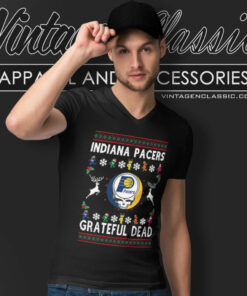 Grateful Dead Indiana Pacers Ugly Christmas V Neck TShirt