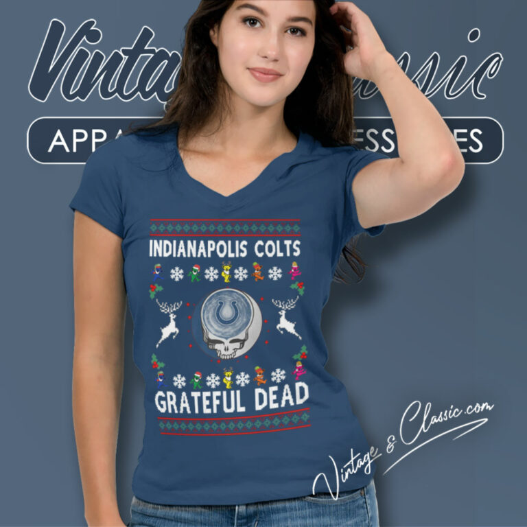 Grateful Dead Indianapolis Colts Ugly Christmas V Neck TShirt Grateful Dead Indianapolis Colts Ugly Christmas V Neck TShirt