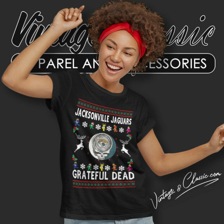 Grateful Dead Jacksonville Jaguars Ugly Christmas Women T Shirt Grateful Dead Jacksonville Jaguars Ugly Christmas Women T Shirt