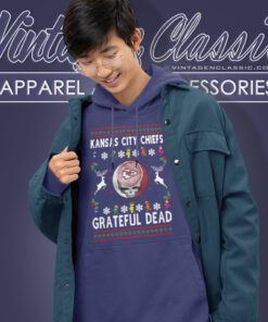 Grateful Dead Kansas City Chiefs Ugly Christmas Hoodie