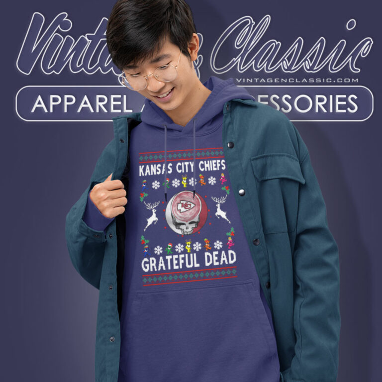 Grateful Dead Kansas City Chiefs Ugly Christmas Hoodie Grateful Dead Kansas City Chiefs Ugly Christmas Hoodie