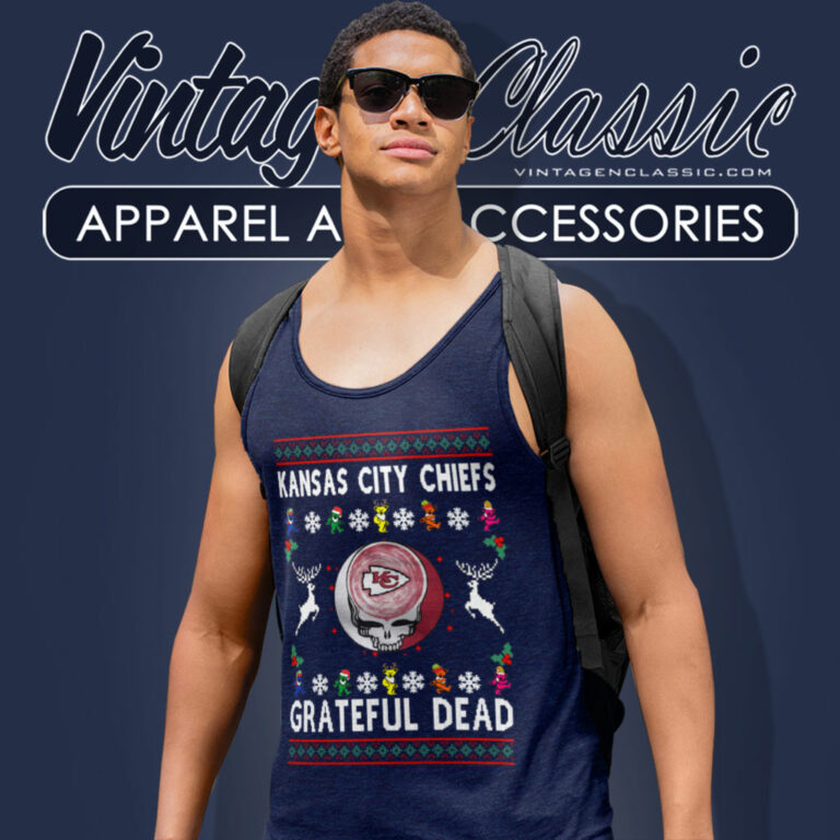 Grateful Dead Kansas City Chiefs Ugly Christmas Tank Top Racerback Grateful Dead Kansas City Chiefs Ugly Christmas Tank Top Racerback