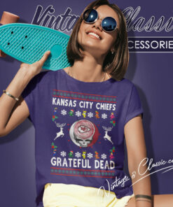 Grateful Dead Kansas City Chiefs Ugly Christmas Women T Shirt