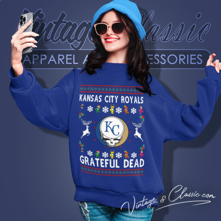 Grateful Dead Kansas City Royals Ugly Christmas Sweatshirt Grateful Dead Kansas City Royals Ugly Christmas Sweatshirt
