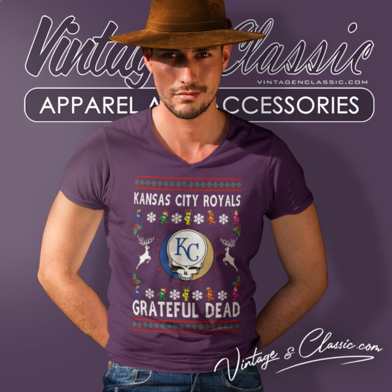 Grateful Dead Kansas City Royals Ugly Christmas V Neck TShirt Grateful Dead Kansas City Royals Ugly Christmas V Neck TShirt