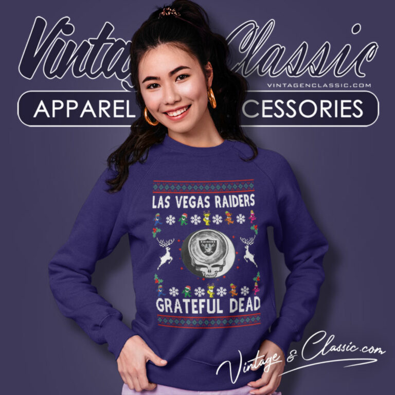 Grateful Dead Las Vegas Raiders Ugly Christmas Sweatshirt Grateful Dead Las Vegas Raiders Ugly Christmas Sweatshirt