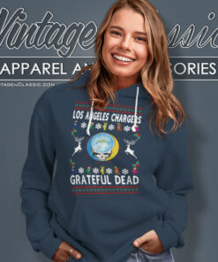 Grateful Dead Los Angeles Chargers Ugly Christmas Hoodie