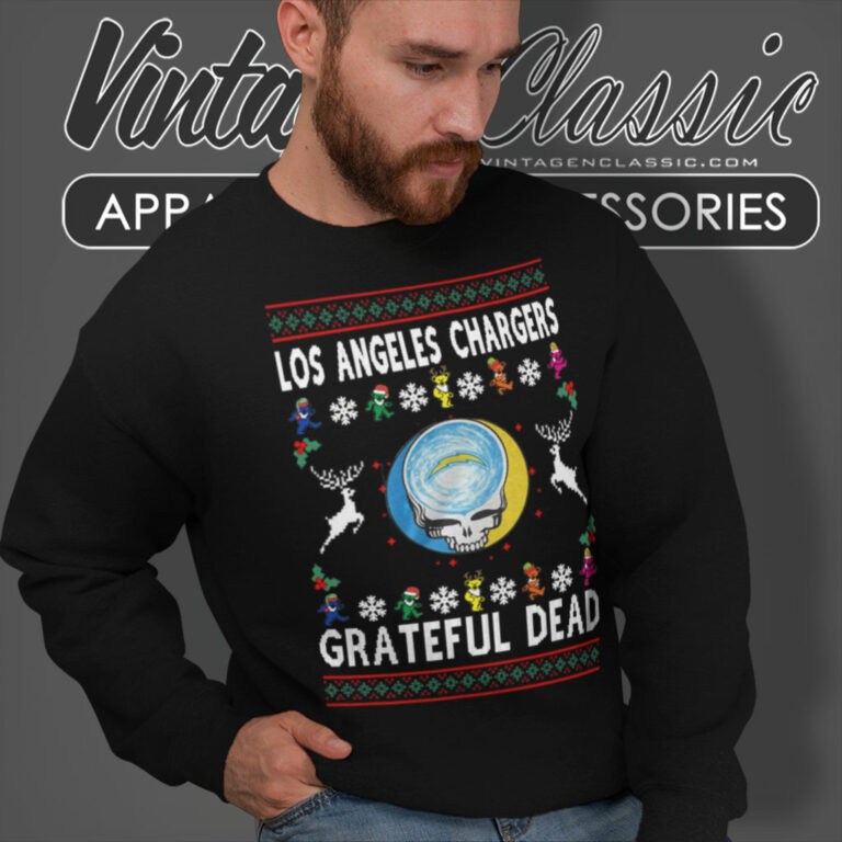Grateful Dead Los Angeles Chargers Ugly Christmas Sweatshirt Grateful Dead Los Angeles Chargers Ugly Christmas Sweatshirt