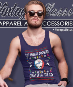 Grateful Dead Los Angeles Dodgers Ugly Christmas Tank Top Racerback