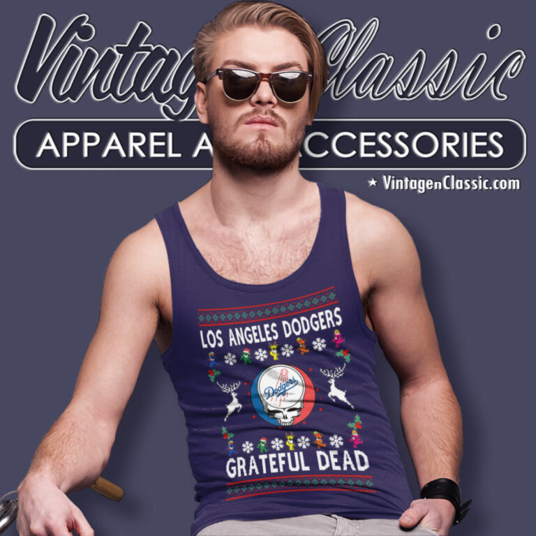 Grateful Dead Los Angeles Dodgers Ugly Christmas Tank Top Racerback Grateful Dead Los Angeles Dodgers Ugly Christmas Tank Top Racerback