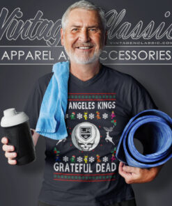 Grateful Dead Los Angeles Kings Ugly Christmas V Neck TShirt