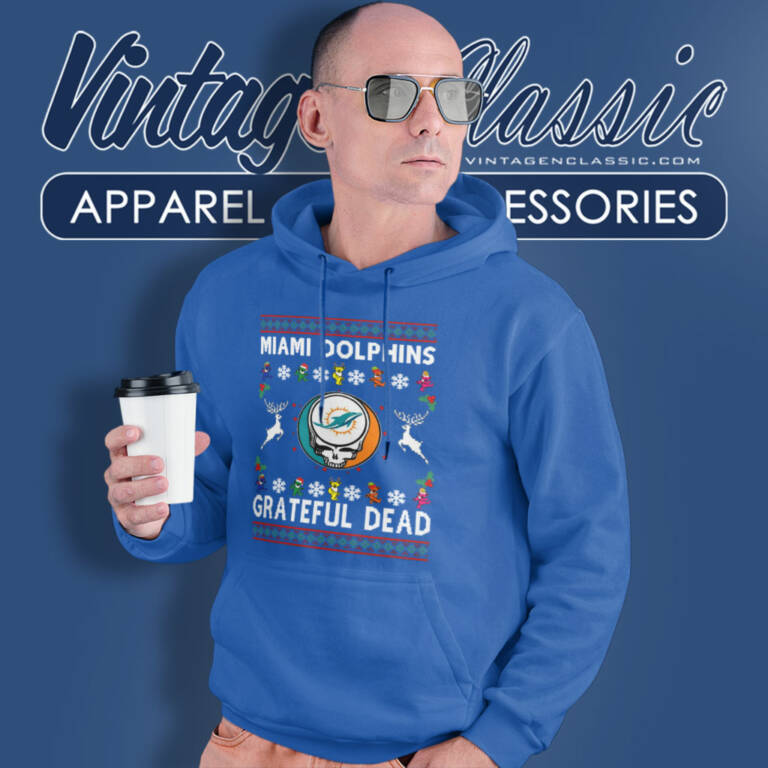 Grateful Dead Miami Dolphins Ugly Christmas Hoodie Grateful Dead Miami Dolphins Ugly Christmas Hoodie