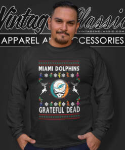 Grateful Dead Miami Dolphins Ugly Christmas Long Sleeve Tee