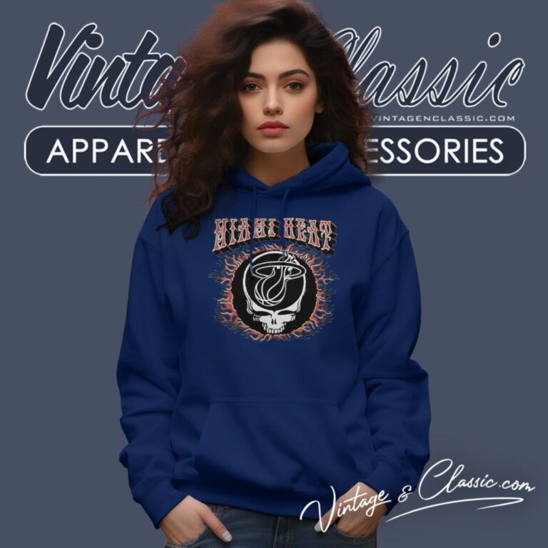 Grateful Dead Miami Heat Flaming Skull Hoodie Grateful Dead Miami Heat Flaming Skull Hoodie