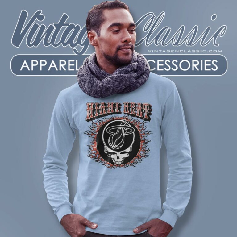 Grateful Dead Miami Heat Flaming Skull Long Sleeve Tee Grateful Dead Miami Heat Flaming Skull Long Sleeve Tee