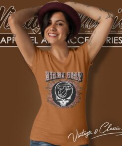 Grateful Dead Miami Heat Flaming Skull V Neck TShirt