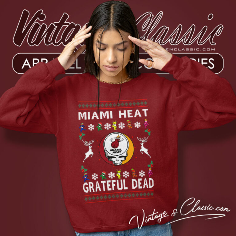 Grateful Dead Miami Heat Ugly Christmas Sweatshirt Grateful Dead Miami Heat Ugly Christmas Sweatshirt