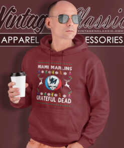Grateful Dead Miami Marlins Ugly Christmas Hoodie