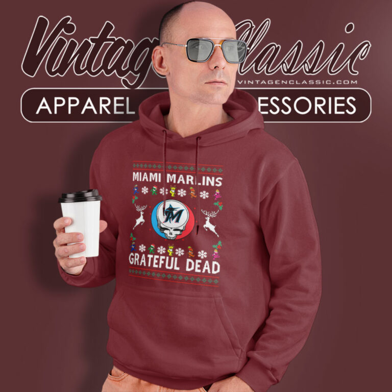 Grateful Dead Miami Marlins Ugly Christmas Hoodie Grateful Dead Miami Marlins Ugly Christmas Hoodie