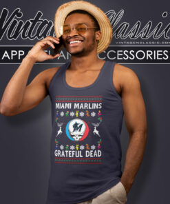 Grateful Dead Miami Marlins Ugly Christmas Tank Top Racerback