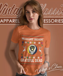 Grateful Dead Milwaukee Brewers Ugly Christmas Shirt 5 Grateful Dead Milwaukee Brewers Ugly Christmas Women T Shirt