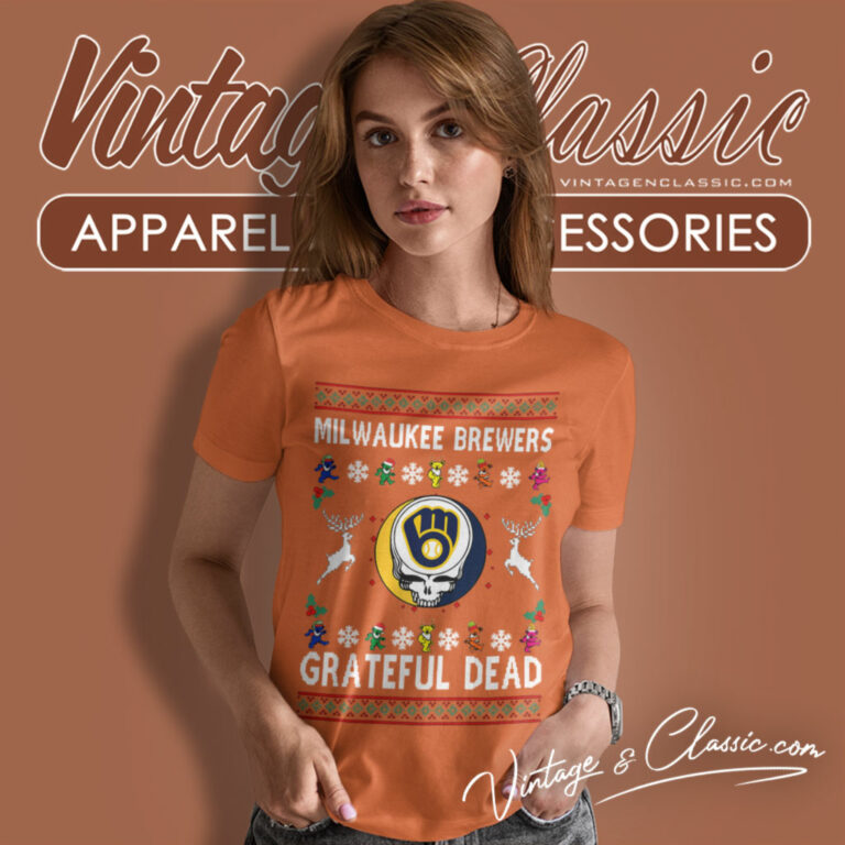 Grateful Dead Milwaukee Brewers Ugly Christmas Women T Shirt Grateful Dead Milwaukee Brewers Ugly Christmas Women T Shirt