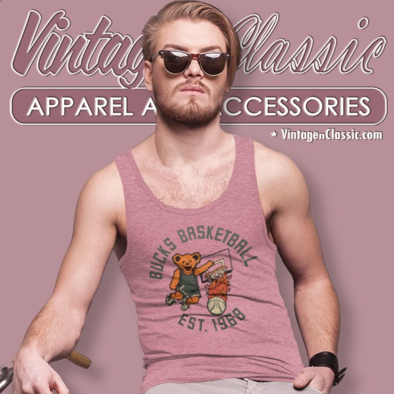 Grateful Dead Milwaukee Bucks Tank Top Racerback Grateful Dead Milwaukee Bucks Tank Top Racerback