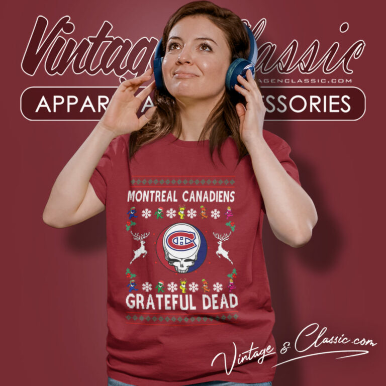 Grateful Dead Montreal Canadiens Ugly Christmas Women T Shirt Grateful Dead Montreal Canadiens Ugly Christmas Women T Shirt