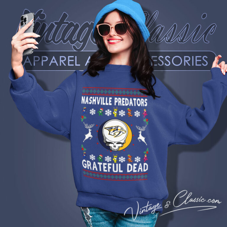 Grateful Dead Nashville Predators Ugly Christmas Sweatshirt Grateful Dead Nashville Predators Ugly Christmas Sweatshirt