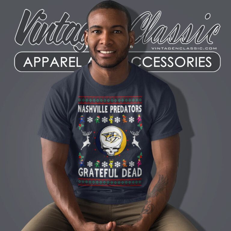 Grateful Dead Nashville Predators Ugly Christmas T Shirt Grateful Dead Nashville Predators Ugly Christmas T Shirt