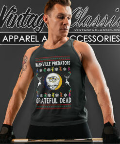 Grateful Dead Nashville Predators Ugly Christmas Tank Top Racerback