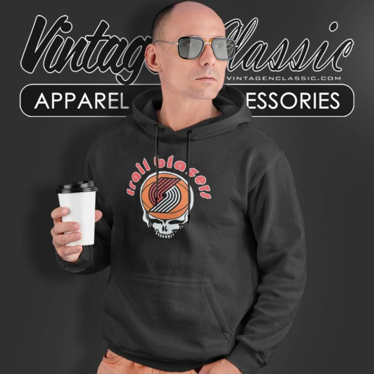 Grateful Dead Nba Portland Trail Blazers Skull Hoodie Grateful Dead Nba Portland Trail Blazers Skull Hoodie
