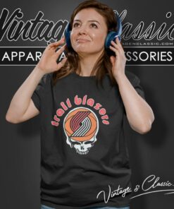 Grateful Dead Nba Portland Trail Blazers Skull Women T Shirt