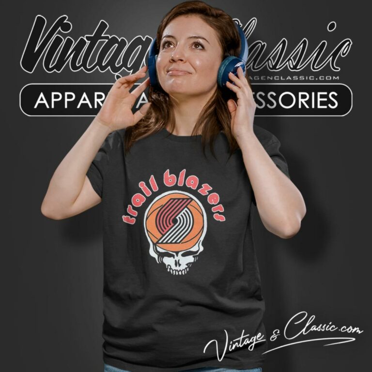 Grateful Dead Nba Portland Trail Blazers Skull Women T Shirt Grateful Dead Nba Portland Trail Blazers Skull Women T Shirt