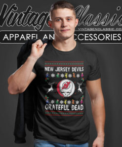 Grateful Dead New Jersey Devils Ugly Christmas T Shirt